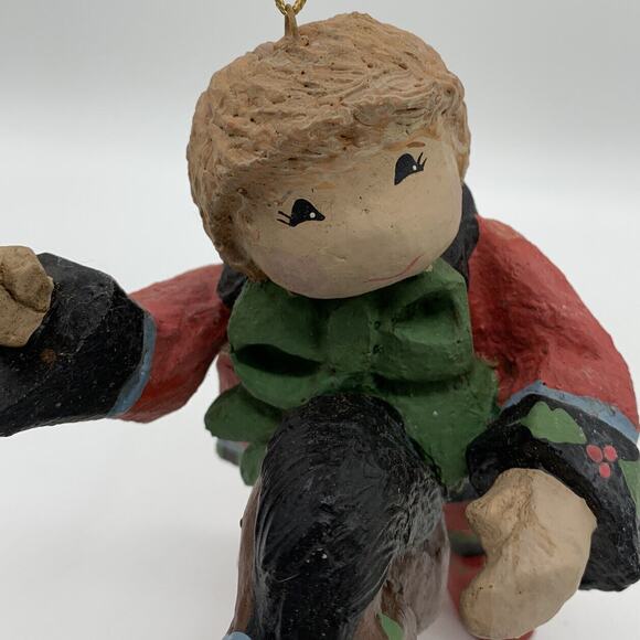 Vintage 1993 House Of Hatten Child On Horse Nutcracker Ornament With Tag HTF - Picture 2 of 7